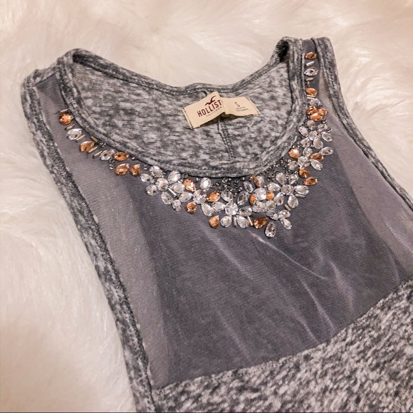 Hollister Tops - 💐3/$30 Hollister Jeweled Mesh Tank
